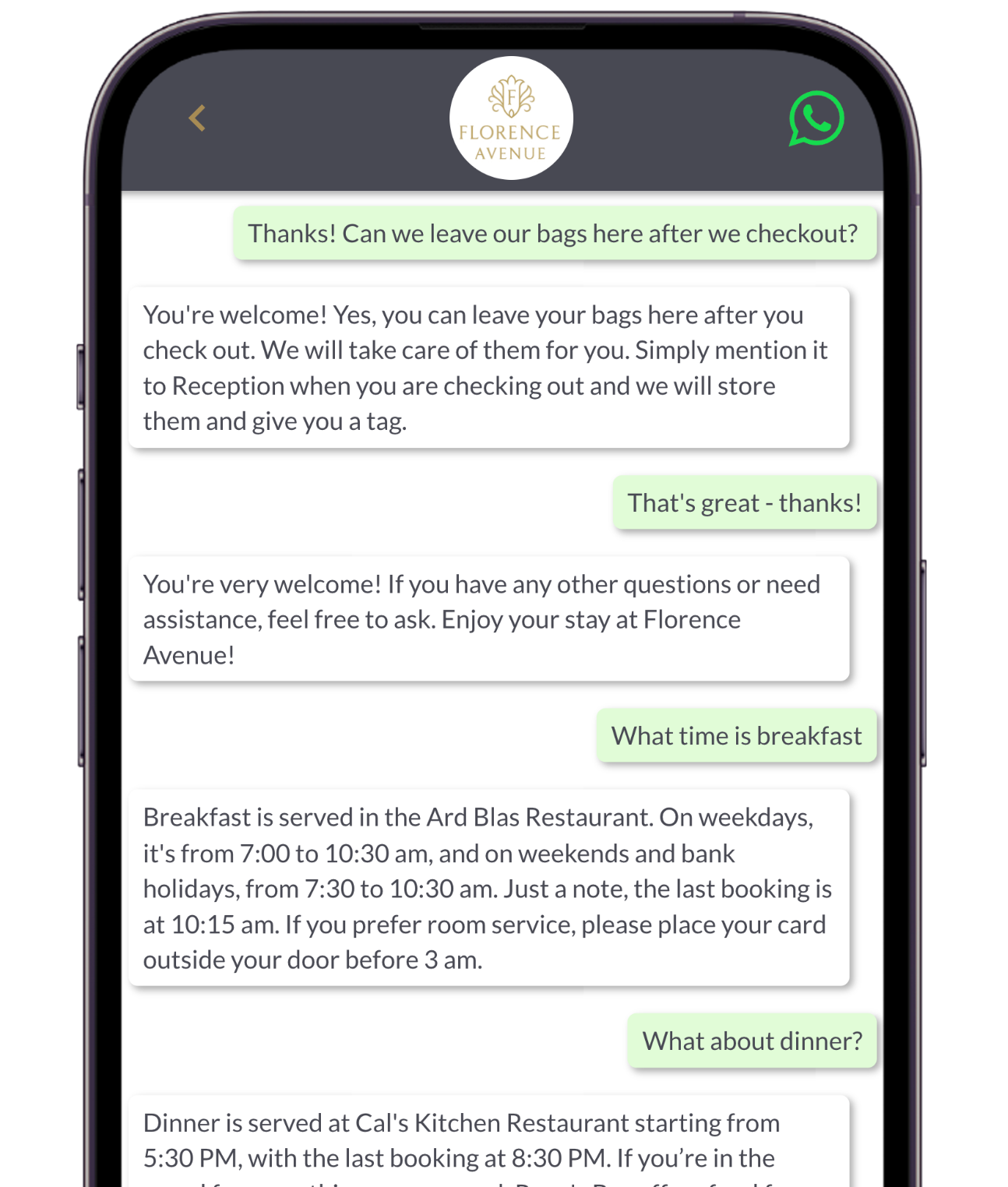 Guest chat interface on mobile